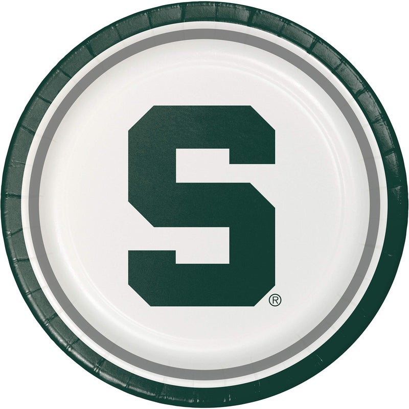 CREATIVE CONVERTING Michigan State Spartans Dinner Paper Plates, 8-Count - Image 1